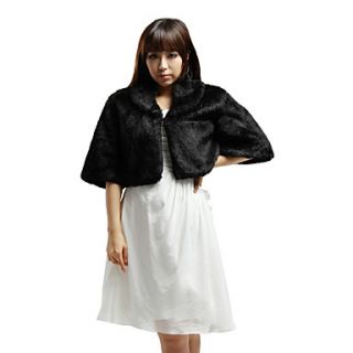 Nice 3/4 Sleeve Turndown Collar Faux Fur Casual/Party Jacket(More Colors)