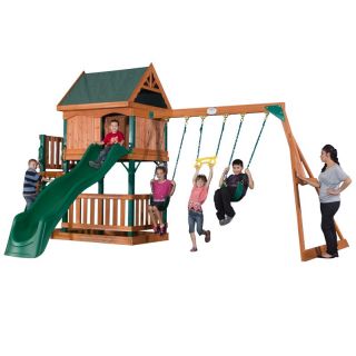 Backyard Discovery Brookhaven Wood Swing Set Multicolor   55020