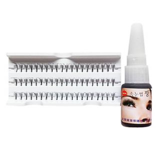 Individual Black Curl False Extension Eyelashes with Glue (10mm)