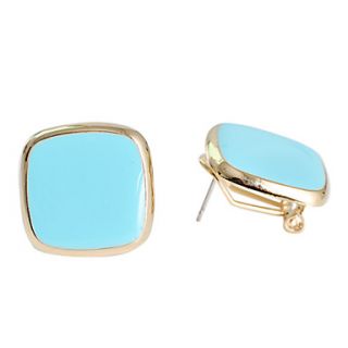 Square Alloy Edge Earrings (Assorted Colors)