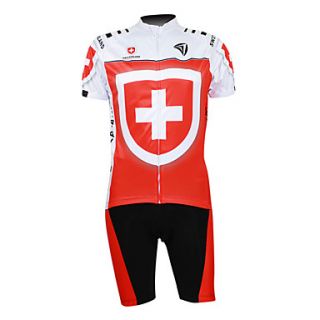 Kooplus 2013 Switzerland Pattern 100% Polyester Short Sleeve Quick Dry Mens Cycling Suits