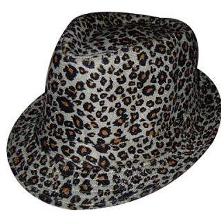 Woolen Leopard Print Trilby Hat