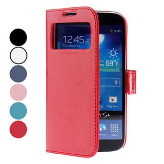 PU Leather Case with Window for Samsung Galaxy S4 I9500 (Assorted Colors)