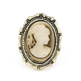 Vintage Alloy Lady Portrait Pattern Ring (Assorted Colors)