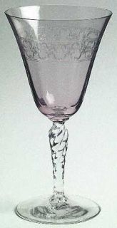 Fostoria Spartan Plum Water Goblet   Stem #5097,Etch#80, Plum Bowl, Optic