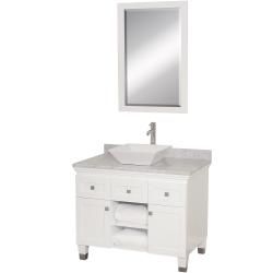 Wyndham Collection Premiere White 36 inch Solid Oak Single Bathroom Vanity
