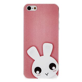 Cute Bunny Pattern Transparent Frame Hard Case for iPhone 5/5S