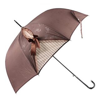 Retro Brown Gothic Lolita Umbrella With Lace and Bow