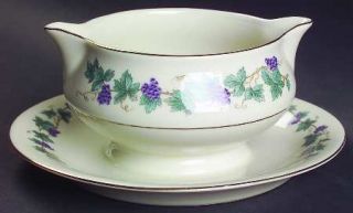 Haviland Arbor Gravy Boat with Attached Underplate, Fine China Dinnerware   New