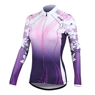 C01025 Santic Womens 100% Polyester Long Sleeve Suncare Cycling Jersey   Purple