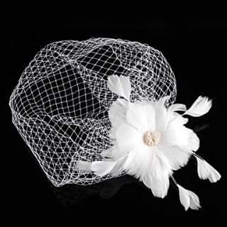 Bridal Tulle Fascinators with Beading and Feather Wedding/Special Occasion Headpieces