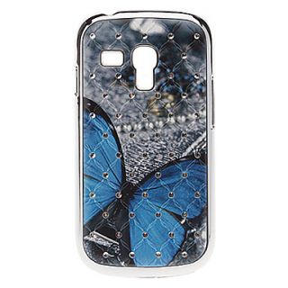 Elegant Butterfly Pattern Hard Case with Rhinestone for Samsung Galaxy S3 mini I8190