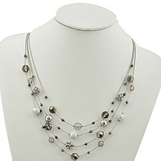 Four Layeres Beads Bib Necklace