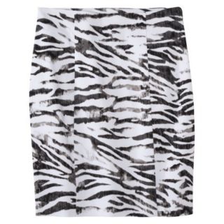 AMBAR Womens Stretch Twill Skirt   Zebra Print 10