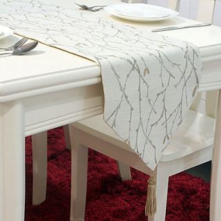 Country Style Jacquard Floral Linen Table Runners