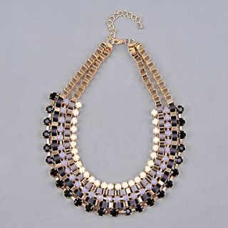 Multi Layers Resin Gem Beads Statement Bib Collar Necklace