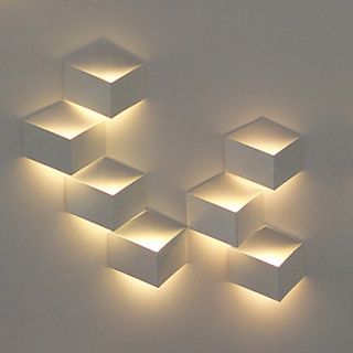 1W Modern LED Wall Light Artistic Cubic Metal Shade 1 PCS Included
