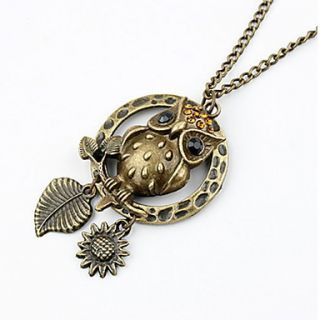 Unique Alloy With Owl Shaped Pendant Womens Necklace