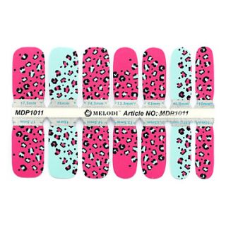 16PCS 3D Full Cover Nail Art Stickers Cool Doodle Series Leopard Pattern