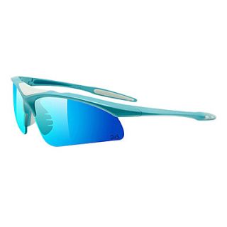 Anti UV TR90 and Polarized PC Materials Sun Glasses Goggle with Extra 4 Pairs of Lens(Blue)