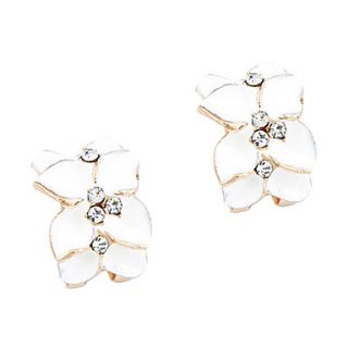 Gold Plated Alloy Zircon Acrylic Clover Pattern Earrings(Assorted Colors)