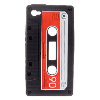 Durable Tape Style Silica Gel Soft Case for iPhone 4/4S (Black)