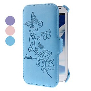 Butterfly and Rose Pattern PU Leather Case for Samsung Galaxy Note 2 N7100 (Assorted Colors)