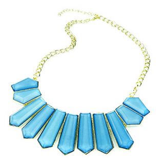 Gold Plated Alloy Resin Geometry Pattern Necklace(Assorted Colors)