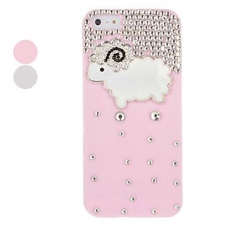 Plastic Zircon Sheep Pattern Hard Case for iPhone 5/5S(Assorted Colors)