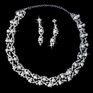 Attractive Rhinestone Silver Plating Alloy Wedding Jewelry Set