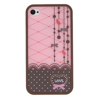Detachable Bumper Frame and Matte Romantic House Pattern Back Cover for iPhone 4/4S