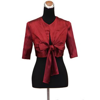 Nice Half Sleeve Satin Evening/Casual Wrap/Jacket with Ribbon Tie(More Colors)