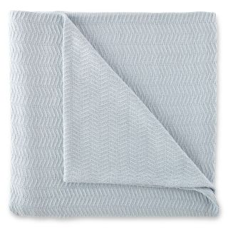 ROYAL VELVET Egyptian Cotton Blanket, Blue/Tan
