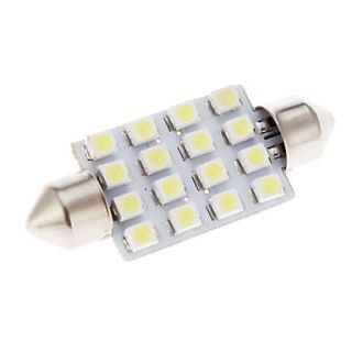 16 LED SMD Car White Light Lighting System Bulb Lamp 41mm 2Pcs