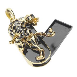 2GB Metal Jewelry Style Golden Tiger USB Flash Drive