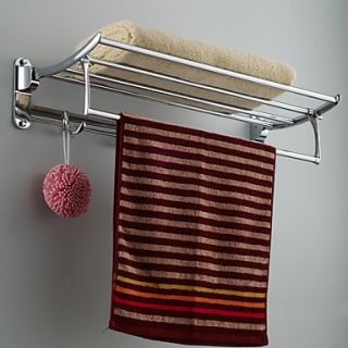 Stainless Steel Towel Rack with Robe Hooks