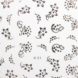 3PCS Mixed Pattern Metal Nail Art Stickers Beautiful K Sery No.1