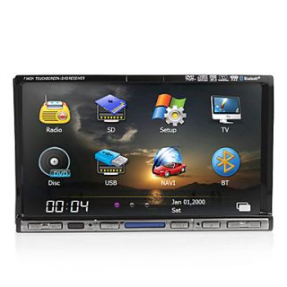 7 inch 2 Din TFT Screen In Dash Car DVD Player With Bluetooth,Navigation Ready GPS,iPod Input,RDS,TV