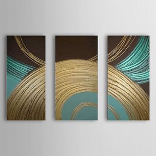 Hand Painted Oil Painting Abstract Circle Set of 3 1307 AB0475