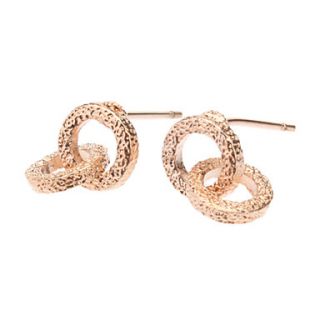 Rose Gold Hollow Double Circle Stud Earrings