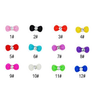 20PCS 3D Resin Rhinestone Bowknot Nail Decorations Cartoon No.2(Assorted Colors)