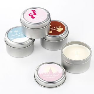 Personalized Soy Candle Favors   Set of 12 (More Designs)