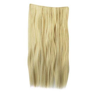 Sandy Blonde Clip in Synthetic Straight Hair Extensions with 5 Clips