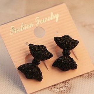 Fashion Cute Black Butterfly Bow Earrings