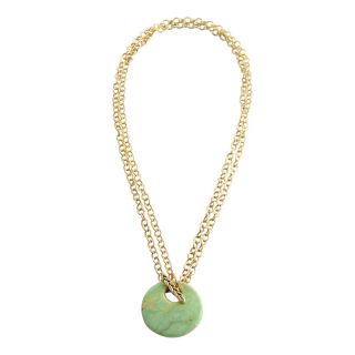 Art Smith by BARSE Color Treated Green Magnesite Disc Pendant, Womens