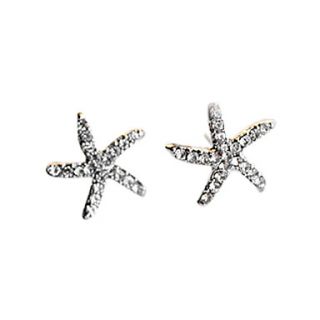Exquisite full of diamond starfish earrings female models pentagram earrings colorful earrings E185 E306