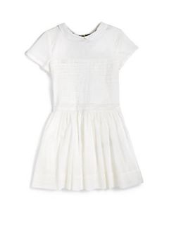 Burberry Little Girls Pleated Dress   White