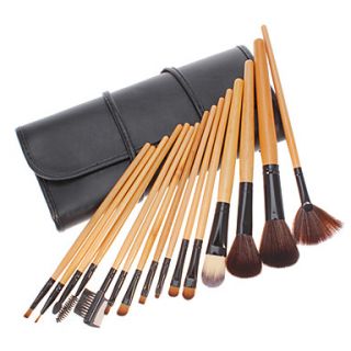 15Pcs Pro Woman Travel Makeup Cosmetic Brushes Brush Set Tool Pouch Case Bag Kit