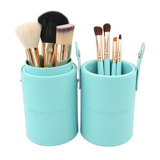 7pcs Portable Blue Makeup Brush Set