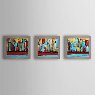 Hand Painted Oil Painting Abstract on Linen Canvaswith Stretched Frame Set of 3 1309 AB0900